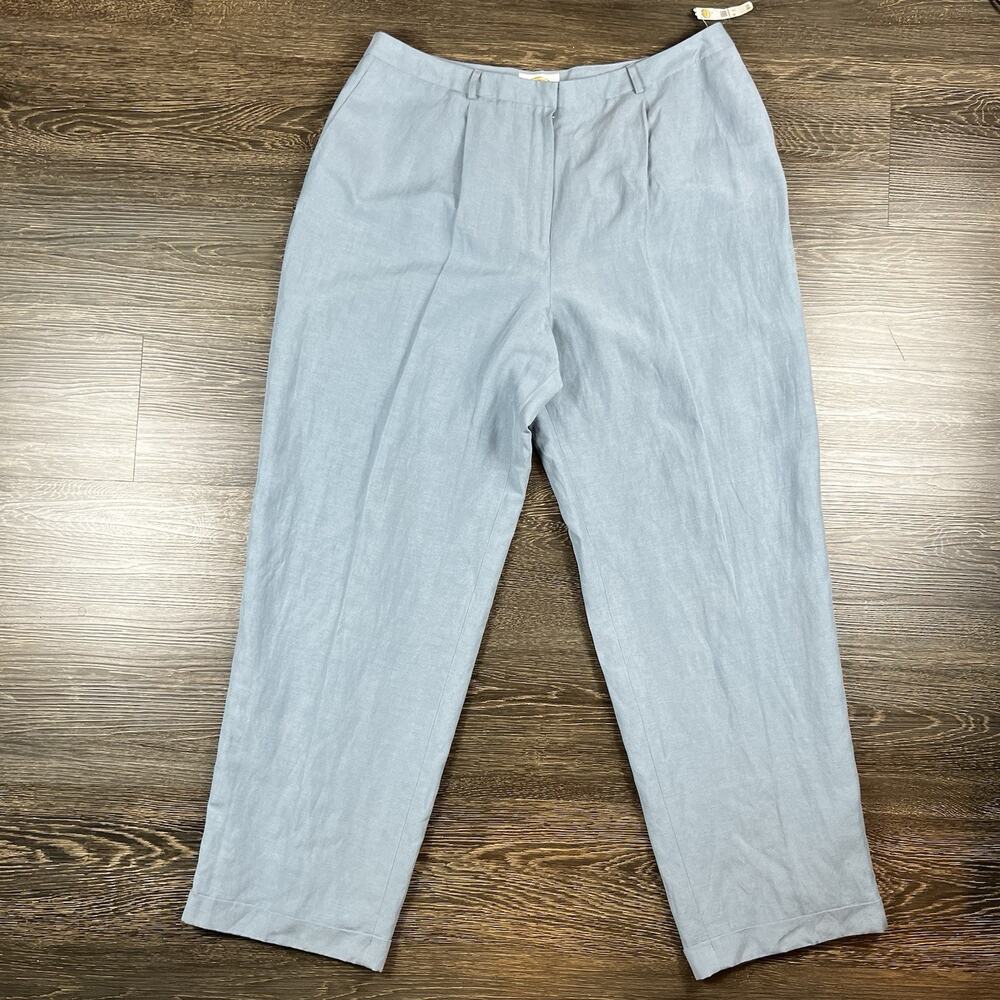 Vtg Talbots Women’s‎ Plus Size 18 Linen Silk Blend Blue Dress Pants Career NWT